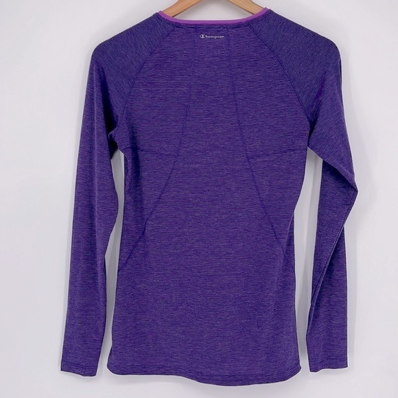 Champion Purple V-Neck Long Sleeve Shirt Size Small - Picture 7 of 8